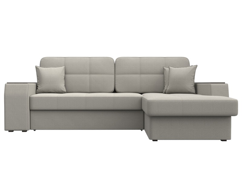 Диван угловой Брюссель правый угол, Рогожка, Амур 02 бежевый