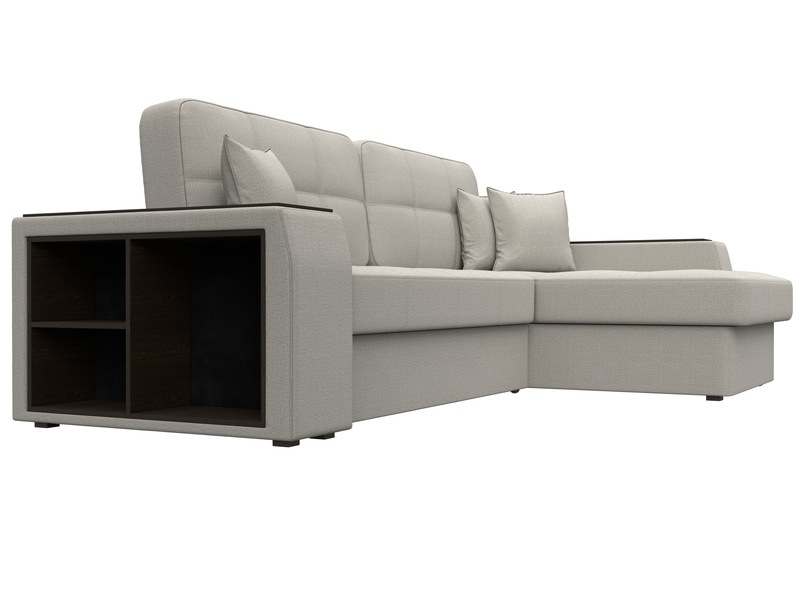 Диван угловой Брюссель правый угол, Рогожка, Амур 02 бежевый