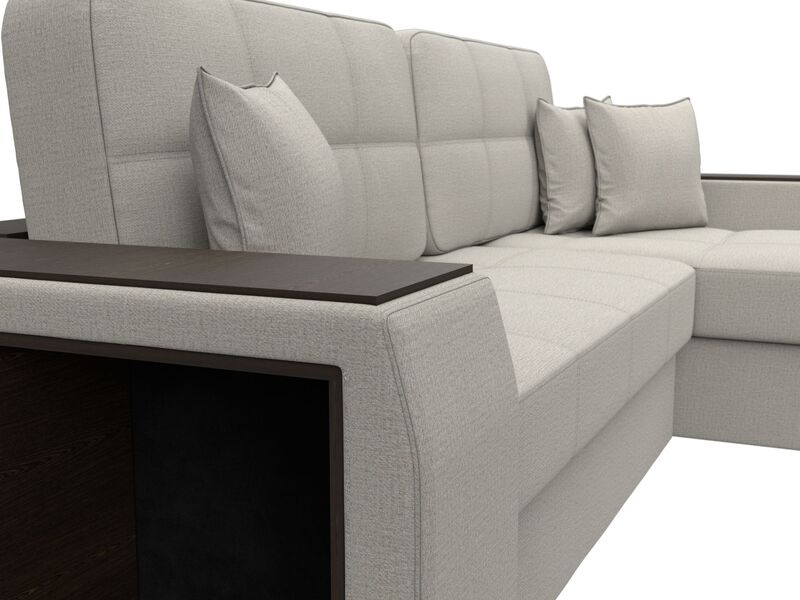 Диван угловой Брюссель правый угол, Рогожка, Амур 02 бежевый