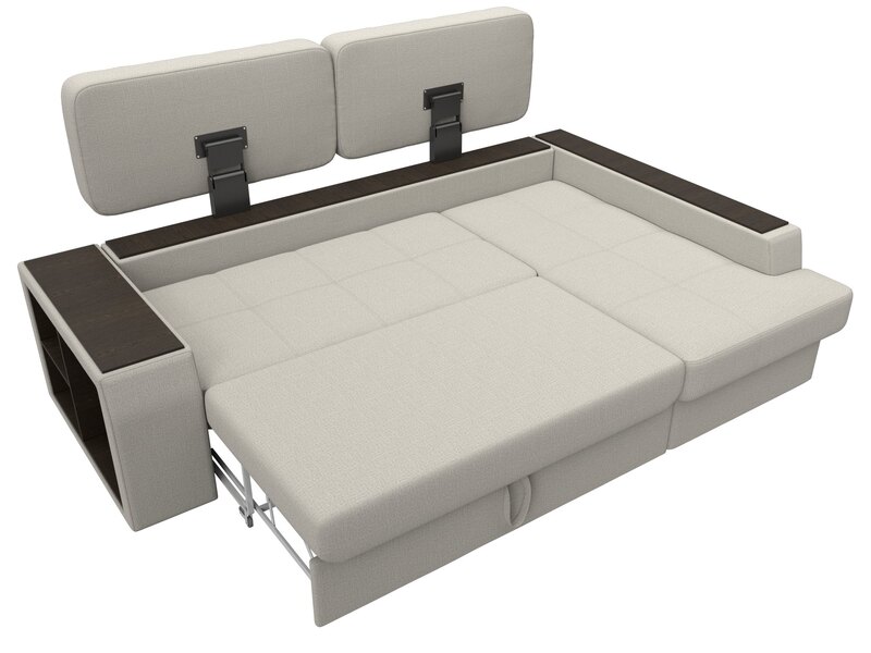 Диван угловой Брюссель правый угол, Рогожка, Амур 02 бежевый