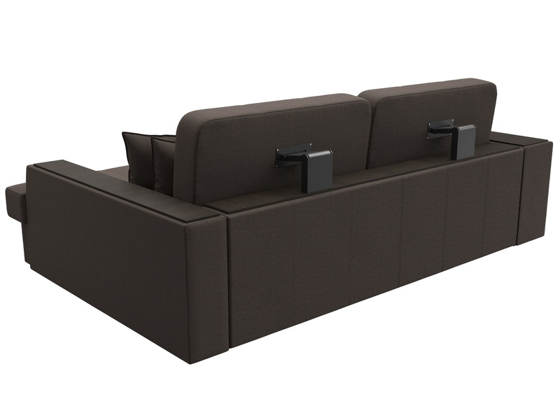 Диван угловой Брюссель правый угол, Рогожка, Амур 05 коричневый