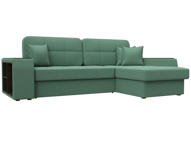 Диван угловой Брюссель правый угол, Рогожка, Амур 11 зеленый