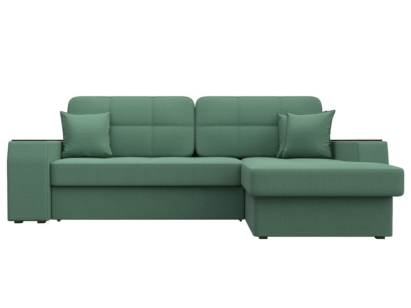 Диван угловой Брюссель правый угол, Рогожка, Амур 11 зеленый