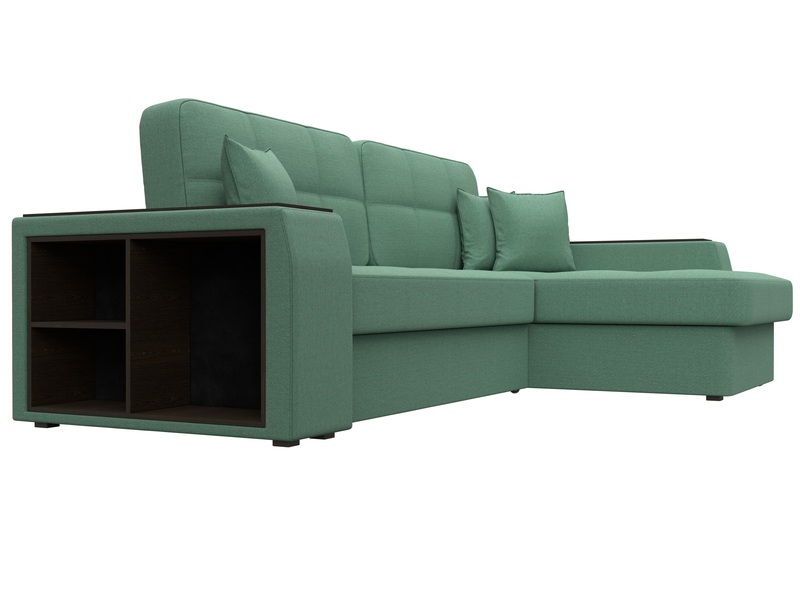 Диван угловой Брюссель правый угол, Рогожка, Амур 11 зеленый