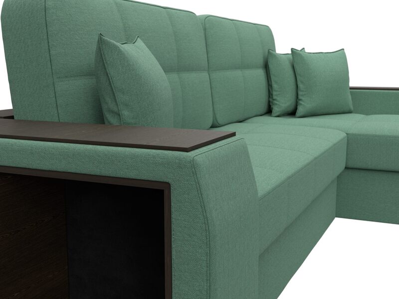 Диван угловой Брюссель правый угол, Рогожка, Амур 11 зеленый