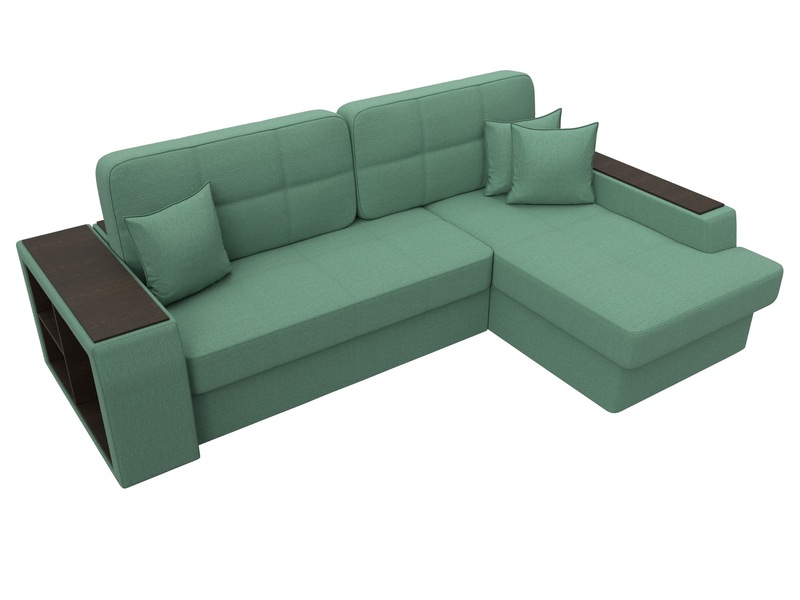 Диван угловой Брюссель правый угол, Рогожка, Амур 11 зеленый