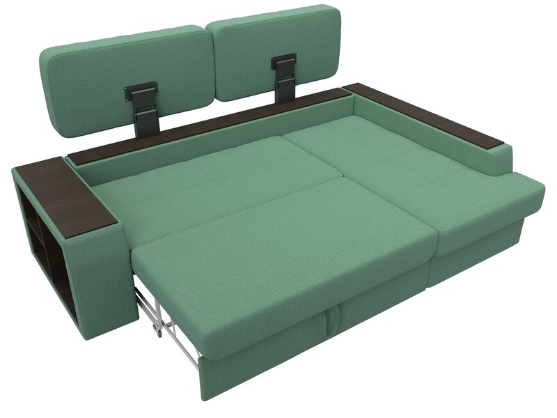 Диван угловой Брюссель правый угол, Рогожка, Амур 11 зеленый