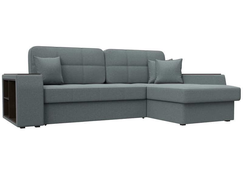 Диван угловой Брюссель правый угол, Рогожка, Амур 07 серый