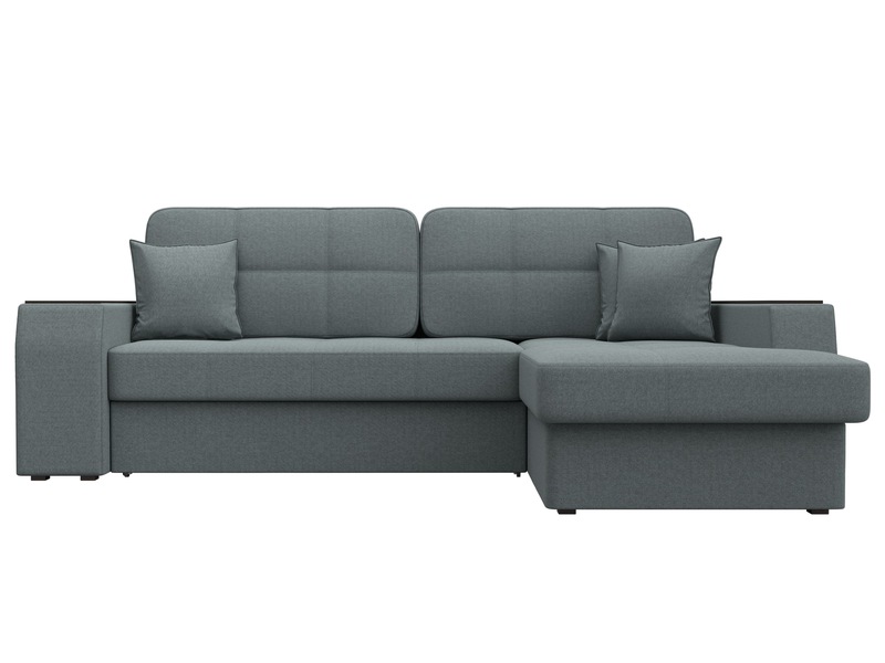 Диван угловой Брюссель правый угол, Рогожка, Амур 07 серый