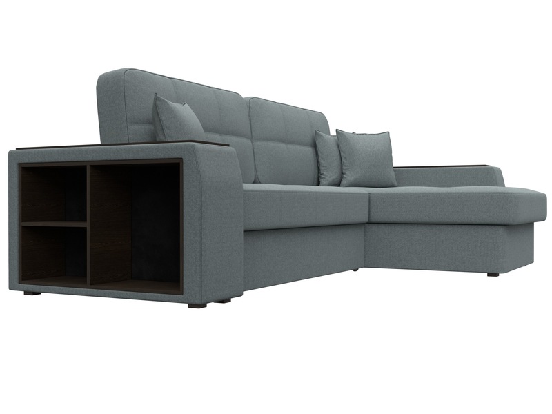 Диван угловой Брюссель правый угол, Рогожка, Амур 07 серый