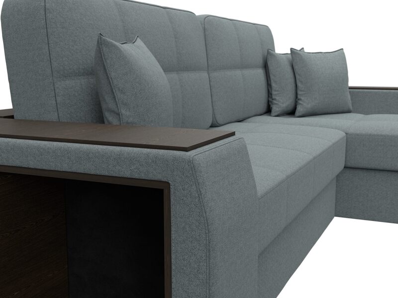 Диван угловой Брюссель правый угол, Рогожка, Амур 07 серый