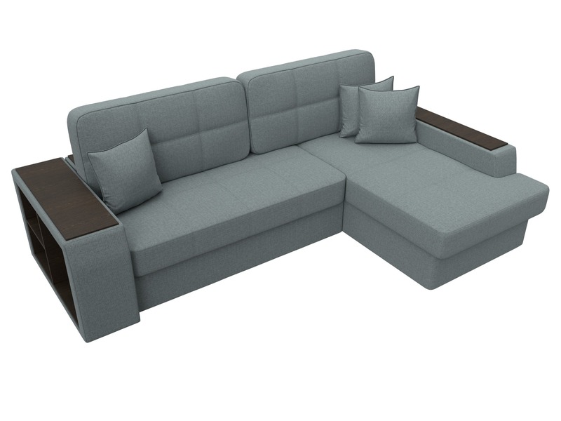 Диван угловой Брюссель правый угол, Рогожка, Амур 07 серый