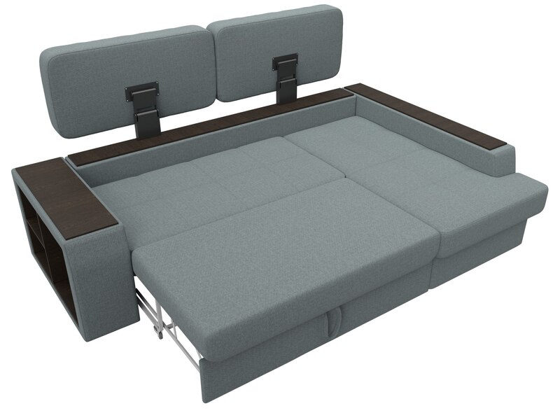 Диван угловой Брюссель правый угол, Рогожка, Амур 07 серый