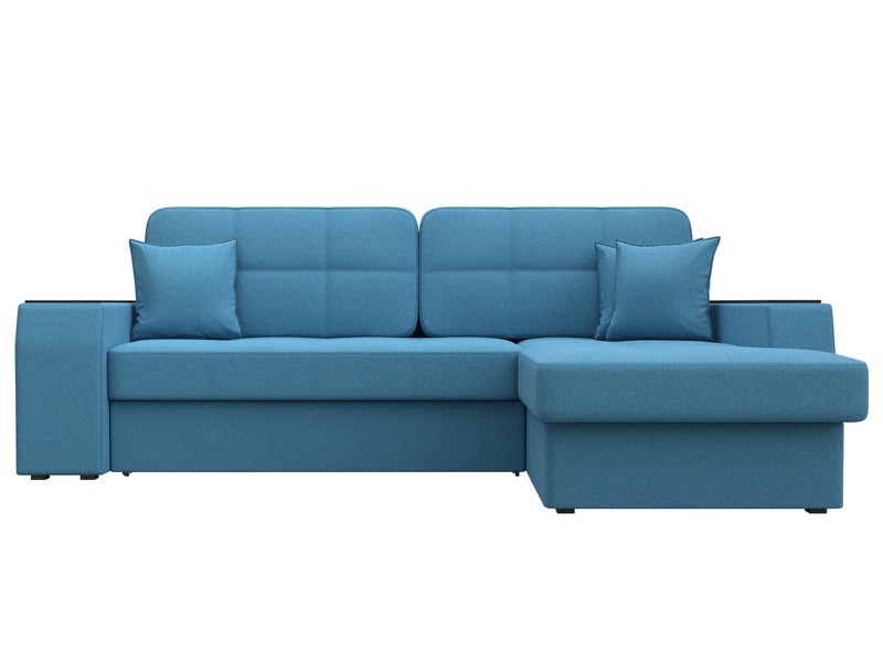 Диван угловой Брюссель правый угол, Рогожка, Амур 10 голубой