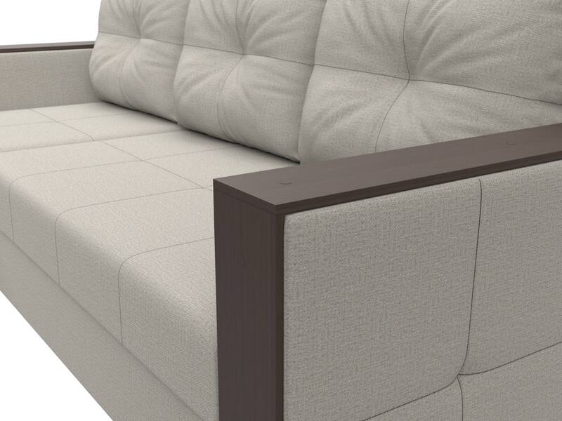 Диван угловой Валенсия Лайт левый угол, Рогожка, Амур 02 бежевый