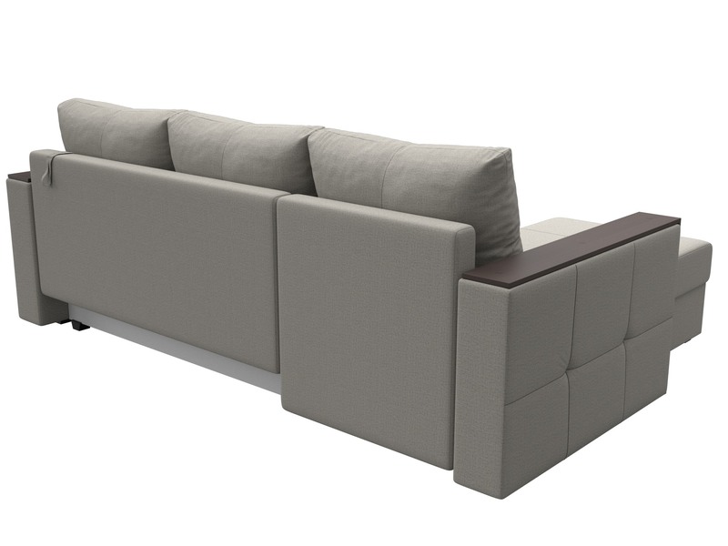 Диван угловой Валенсия Лайт левый угол, Рогожка, Амур 02 бежевый