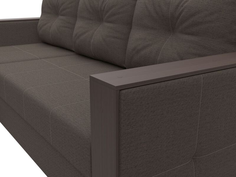 Диван угловой Валенсия Лайт левый угол, Рогожка, Амур 05 коричневый