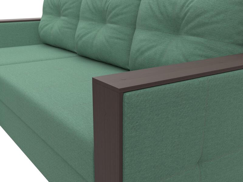 Диван угловой Валенсия Лайт левый угол, Рогожка, Амур 11 зеленый