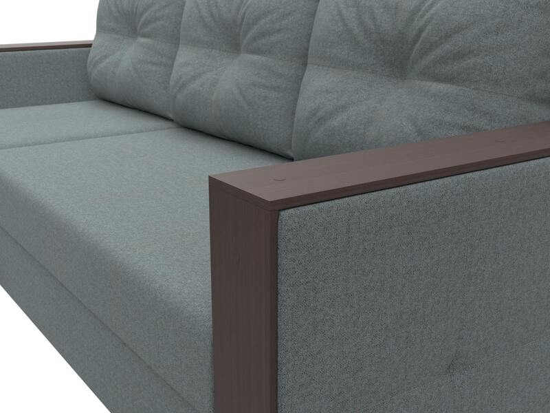 Диван угловой Валенсия Лайт левый угол, Рогожка, Амур 07 серый