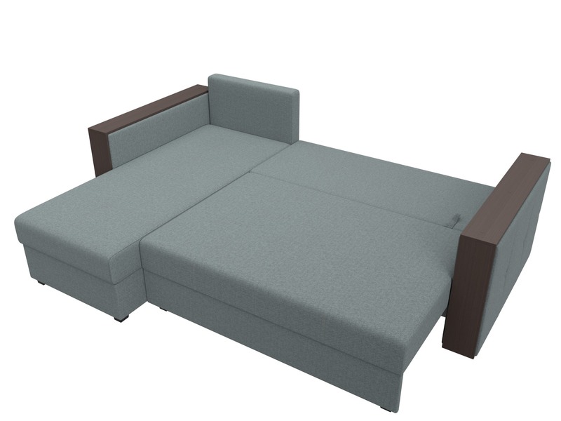 Диван угловой Валенсия Лайт левый угол, Рогожка, Амур 07 серый