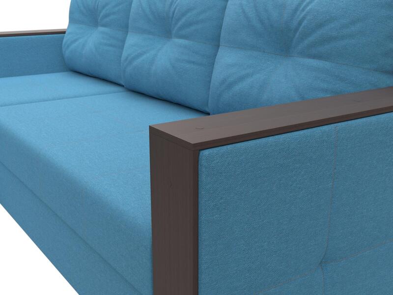 Диван угловой Валенсия Лайт левый угол, Рогожка, Амур 10 голубой