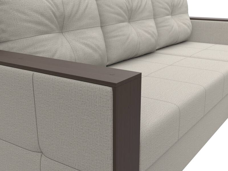 Диван угловой Валенсия Лайт правый угол, Рогожка, Амур 02 бежевый