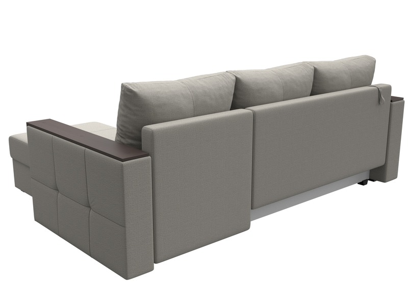 Диван угловой Валенсия Лайт правый угол, Рогожка, Амур 02 бежевый