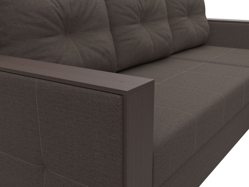 Диван угловой Валенсия Лайт правый угол, Рогожка, Амур 05 коричневый