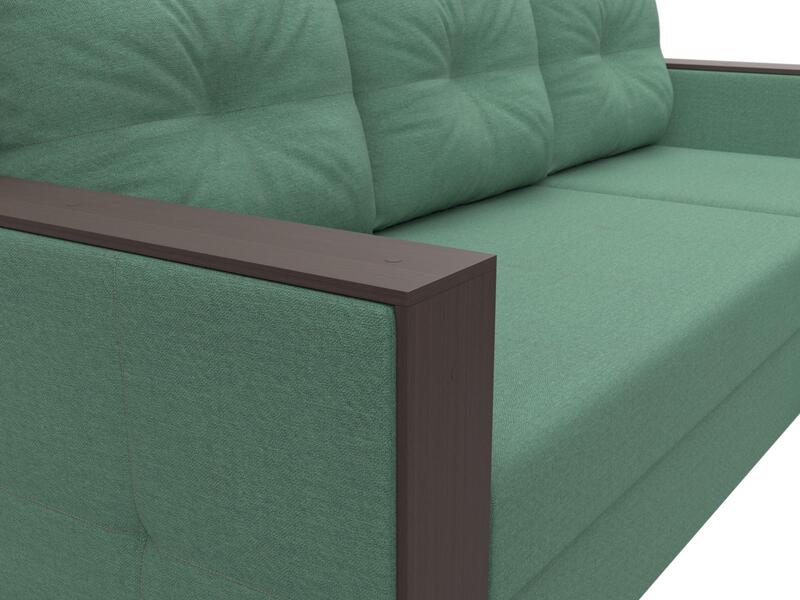 Диван угловой Валенсия Лайт правый угол, Рогожка, Амур 11 зеленый