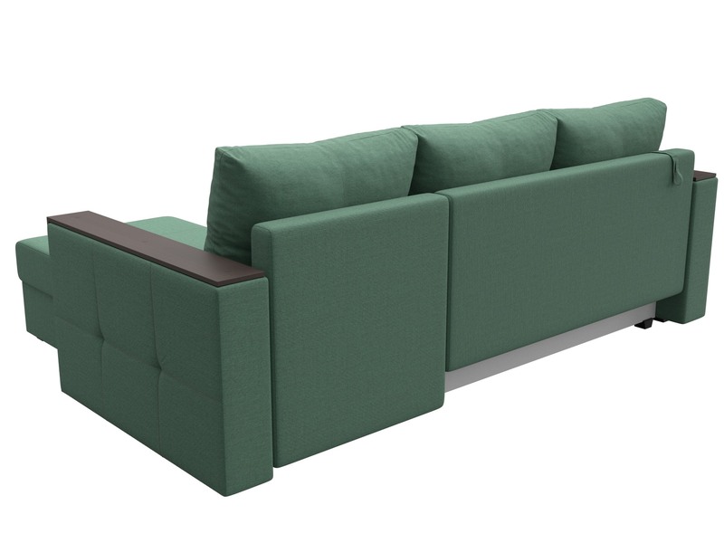 Диван угловой Валенсия Лайт правый угол, Рогожка, Амур 11 зеленый