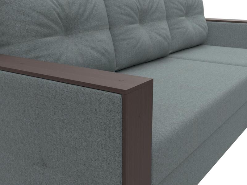 Диван угловой Валенсия Лайт правый угол, Рогожка, Амур 07 серый