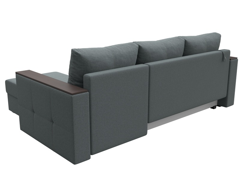 Диван угловой Валенсия Лайт правый угол, Рогожка, Амур 07 серый