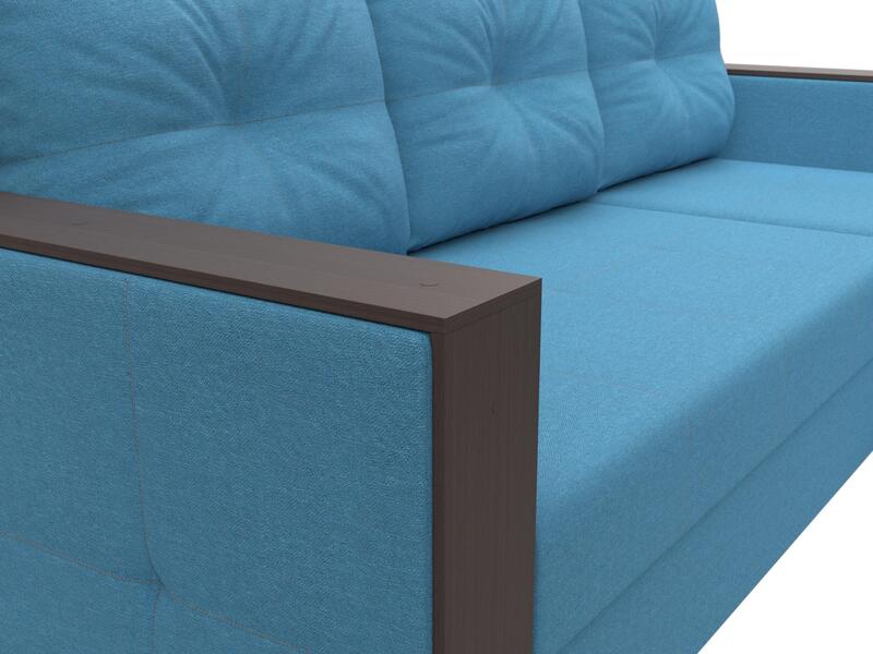 Диван угловой Валенсия Лайт правый угол, Рогожка, Амур 10 голубой