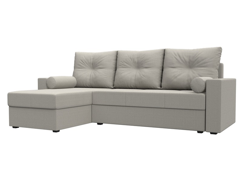 Диван угловой Верона Лайт левый угол, Рогожка, Амур 02 бежевый