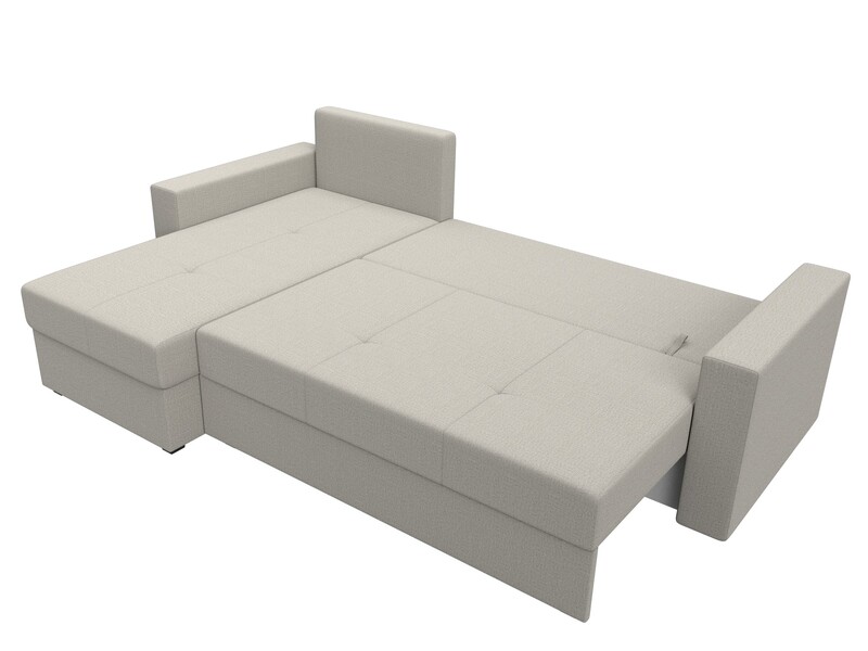 Диван угловой Верона Лайт левый угол, Рогожка, Амур 02 бежевый