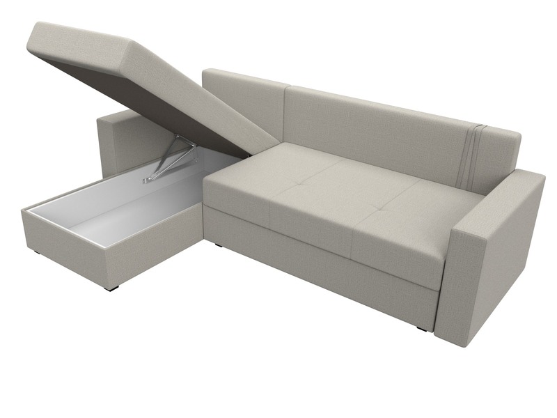 Диван угловой Верона Лайт левый угол, Рогожка, Амур 02 бежевый