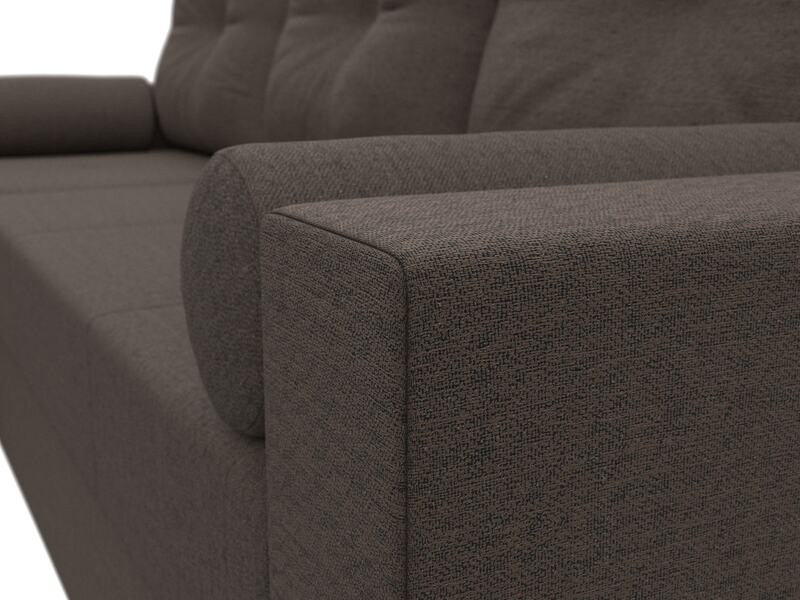 Диван угловой Верона Лайт левый угол, Рогожка, Амур 05 коричневый