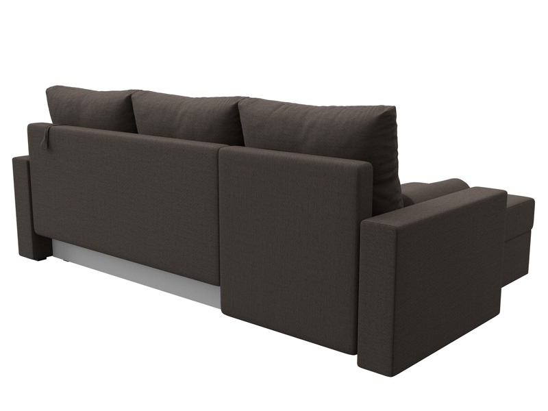 Диван угловой Верона Лайт левый угол, Рогожка, Амур 05 коричневый