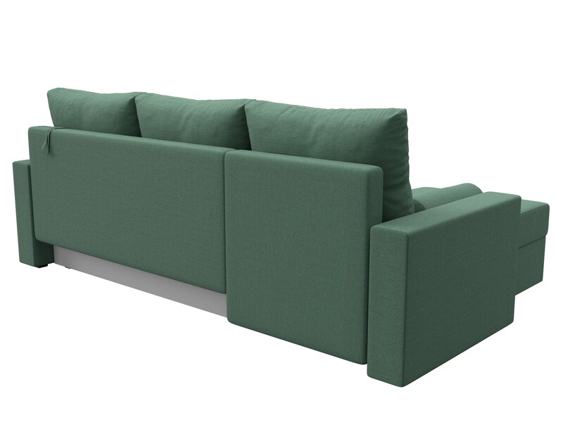 Диван угловой Верона Лайт левый угол, Рогожка, Амур 11 зеленый