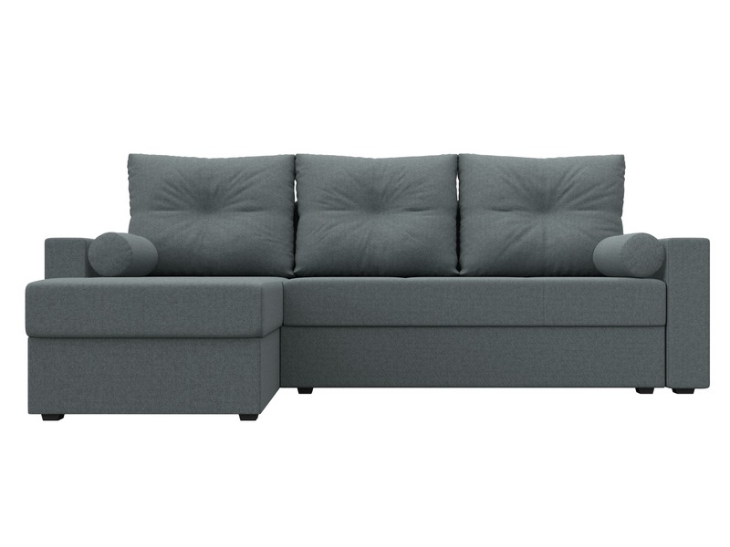 Диван угловой Верона Лайт левый угол, Рогожка, Амур 07 серый