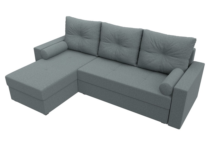 Диван угловой Верона Лайт левый угол, Рогожка, Амур 07 серый