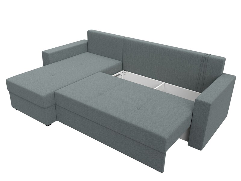 Диван угловой Верона Лайт левый угол, Рогожка, Амур 07 серый