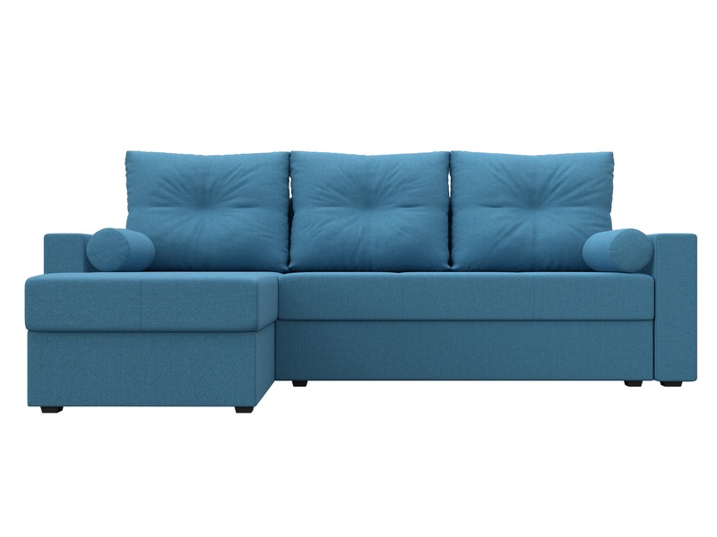 Диван угловой Верона Лайт левый угол, Рогожка, Амур 10 голубой