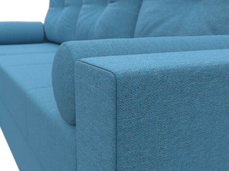 Диван угловой Верона Лайт левый угол, Рогожка, Амур 10 голубой