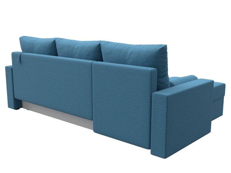 Диван угловой Верона Лайт левый угол, Рогожка, Амур 10 голубой