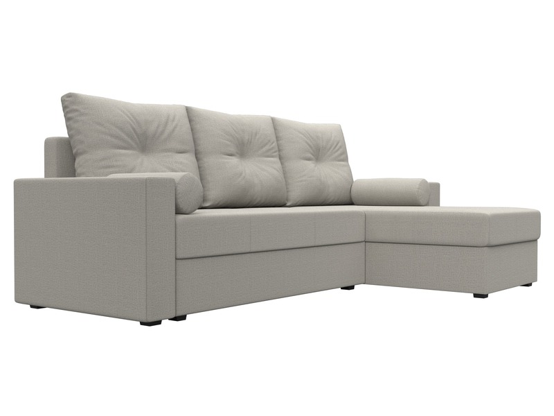 Диван угловой Верона Лайт правый угол, Рогожка, Амур 02 бежевый