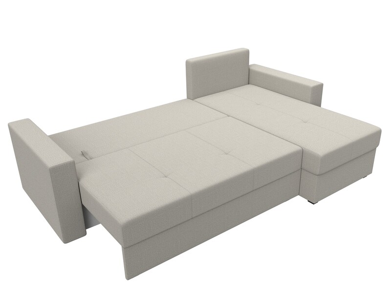 Диван угловой Верона Лайт правый угол, Рогожка, Амур 02 бежевый