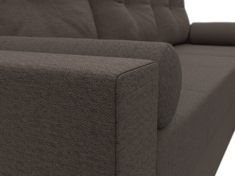 Диван угловой Верона Лайт правый угол, Рогожка, Амур 05 коричневый