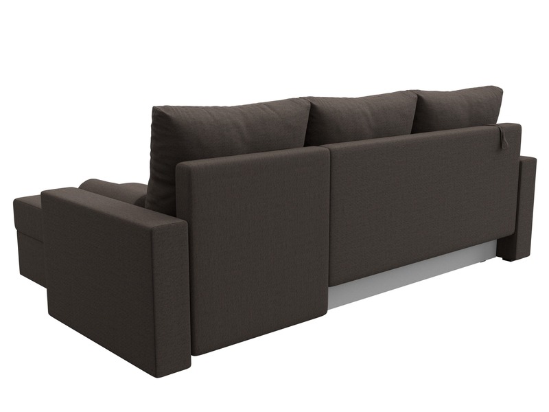 Диван угловой Верона Лайт правый угол, Рогожка, Амур 05 коричневый