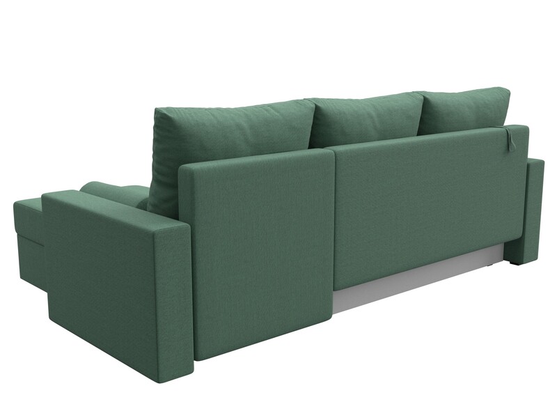 Диван угловой Верона Лайт правый угол, Рогожка, Амур 11 зеленый